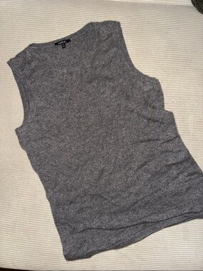 Lafayette 148 Petite Charcoal Gray Sleeveless Cashmere Tank